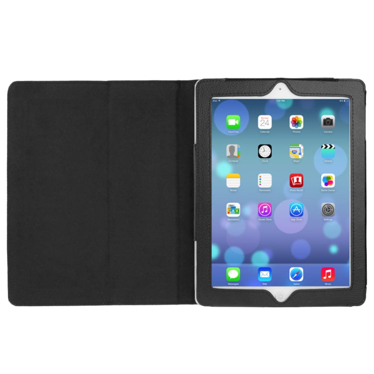 High Quality Litchi Texture Soft Leather Case with Holder for iPad 2 / iPad 3 / iPad 4 (Black)