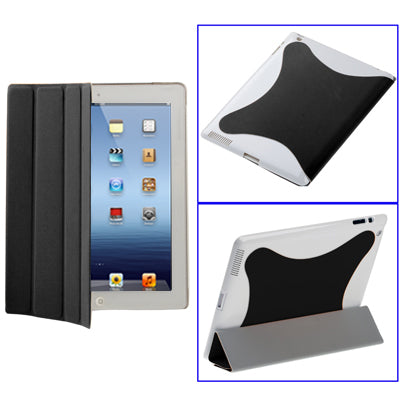 Two-tone 4-fold Smart Cover for iPad 4 / New iPad (iPad 3) / iPad 2, with Sleep/ Wake-up Function