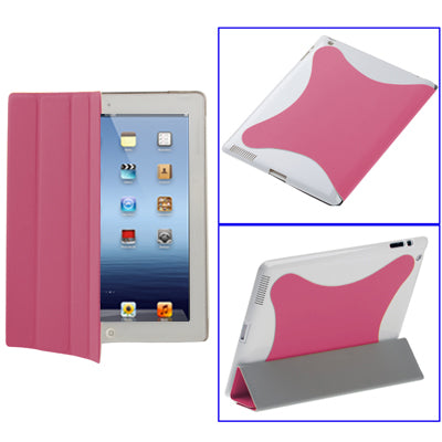 Two-tone 4-fold Smart Cover for iPad 4 / New iPad (iPad 3) / iPad 2, with Sleep/ Wake-up Function