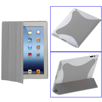 Two-tone 4-fold Smart Cover for iPad 4 / New iPad (iPad 3) / iPad 2, with Sleep/ Wake-up Function