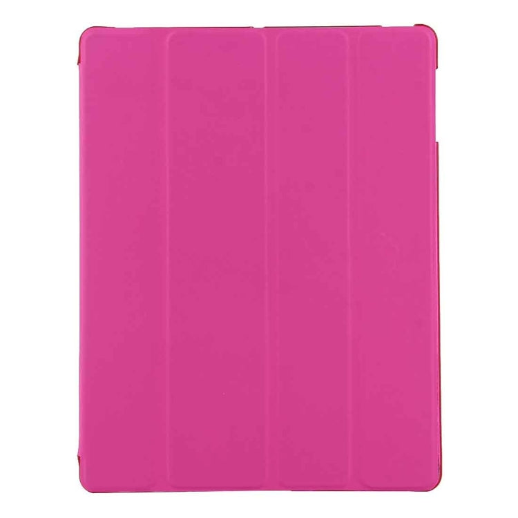 Folding Leather Case with Sleep / Wake-up Function & Holder for iPad 2(Pink)