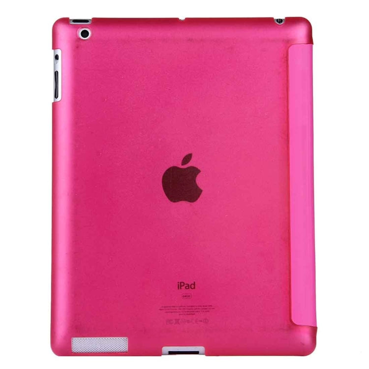 Folding Leather Case with Sleep / Wake-up Function & Holder for iPad 2(Pink)