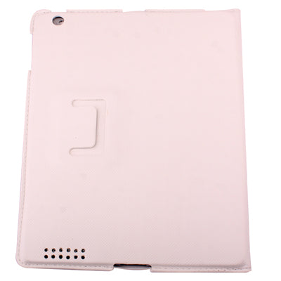 High Quality Bracket Leather Case with Hibernation Function for iPad 2 (White)