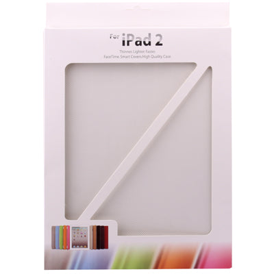 High Quality Bracket Leather Case with Hibernation Function for iPad 2 (White)