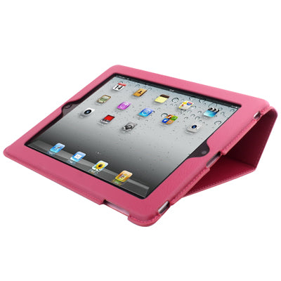 High Quality Bracket Leather Case with Hibernation Function for iPad 2 (Red)
