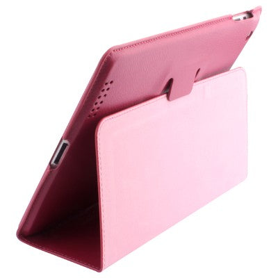 High Quality Bracket Leather Case with Hibernation Function for iPad 2 (Red)