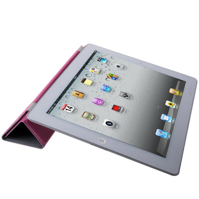 Carbon Skin Style Folding Smart Cover for with Holder for iPad 2 (Pink)