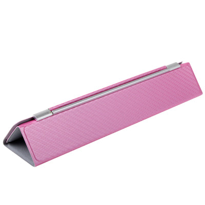 Carbon Skin Style Folding Smart Cover for with Holder for iPad 2 (Pink)