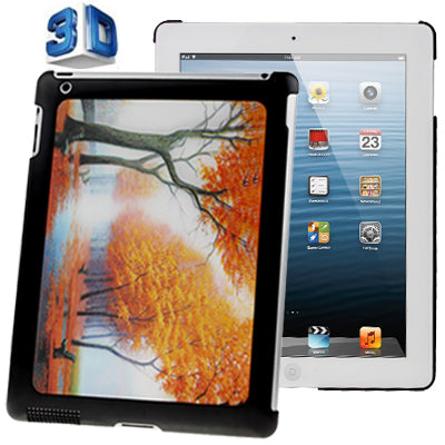 3D Effect Style Autumn Maple Pattern Plastic Case for New iPad (iPad 3) / iPad 2 / iPad 4