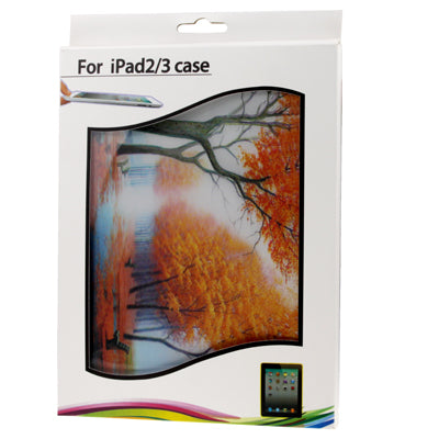 3D Effect Style Autumn Maple Pattern Plastic Case for New iPad (iPad 3) / iPad 2 / iPad 4