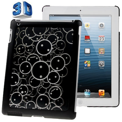 3D Effect Style Black Bead Pattern Plastic Case for New iPad (iPad 3) / iPad 2 / iPad 4