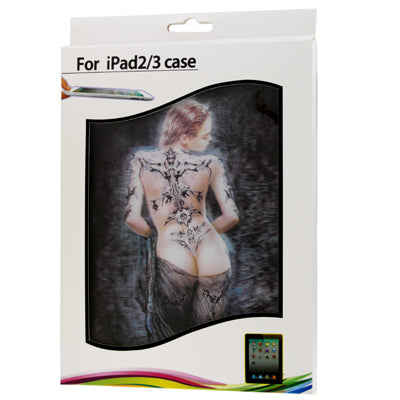 3D Effect Style Tattoo Beauty Back Pattern Plastic Case for New iPad (iPad 3) / iPad 2 / iPad 4
