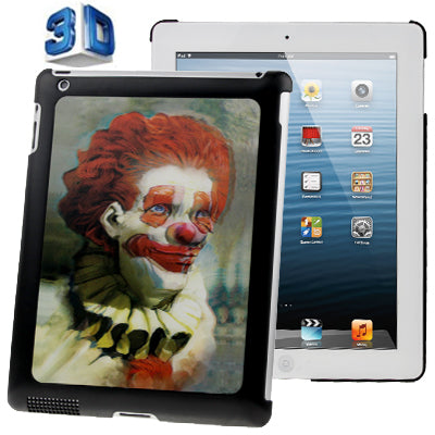 3D Effect Style Clown Pattern Plastic Case for New iPad (iPad 3) / iPad 2 / iPad 4