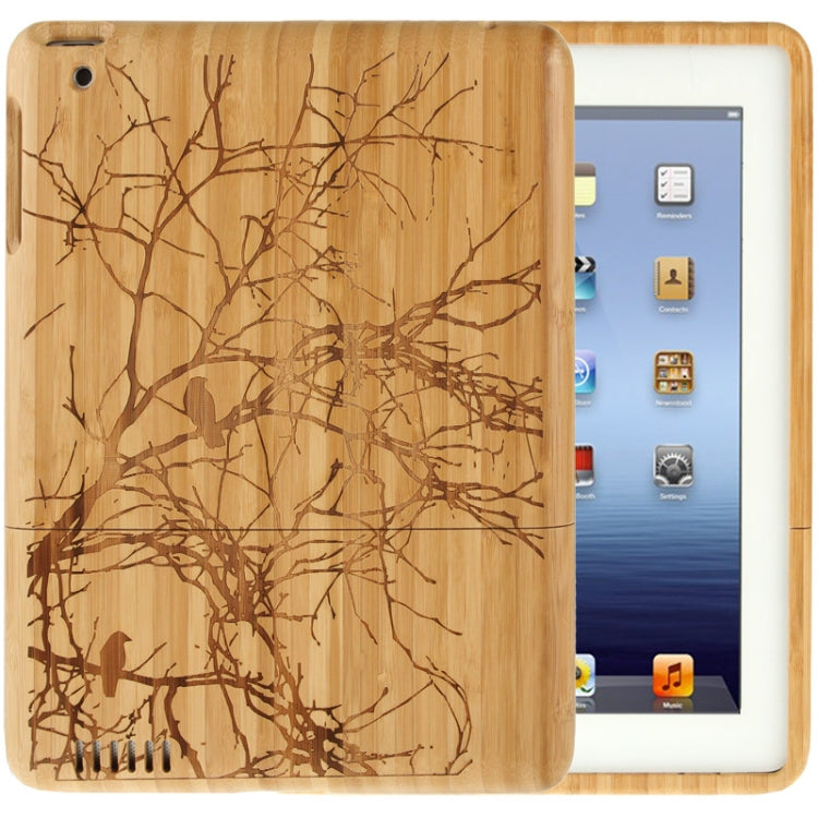 Woodcarving Tree Pattern Detachable Bamboo Material Case for iPad 4 / New iPad (iPad 3)