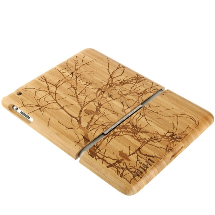 Woodcarving Tree Pattern Detachable Bamboo Material Case for iPad 4 / New iPad (iPad 3)
