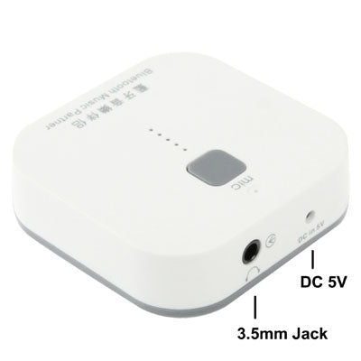 Mini Bluetooth Music Receiver / Music Partner, Size: 54 x 54 x 17mm, For iPhone 5 / iPhone 4 & 4S / iPad mini 1 / 2 / 3 / New iPad / Samsung / HTC / Other Bluetooth Phones & PC(White)