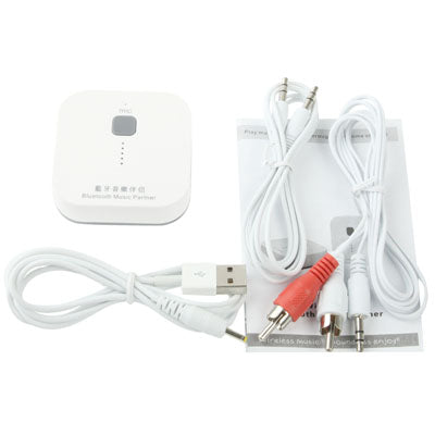 Mini Bluetooth Music Receiver / Music Partner, Size: 54 x 54 x 17mm, For iPhone 5 / iPhone 4 & 4S / iPad mini 1 / 2 / 3 / New iPad / Samsung / HTC / Other Bluetooth Phones & PC(White)