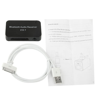 2 in 1 Bluetooth Audio Receiver, Size: 45 x 28 x 8mm, For iPhone 5 / iPhone 4 & 4S / iPad mini / mini 2 Retina / New iPad / Samsung / HTC / Other Bluetooth Phones