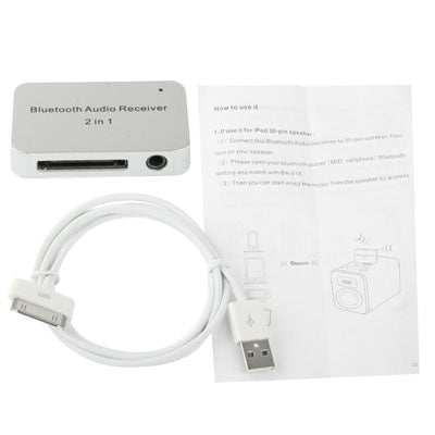 2 in 1 Bluetooth Audio Receiver, Size: 45 x 28 x 8mm, For iPhone 5 / iPhone 4 & 4S / iPad mini / mini 2 Retina / New iPad / Samsung / HTC / Other Bluetooth Phones
