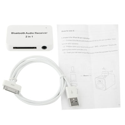 2 in 1 Bluetooth Audio Receiver, Size: 45 x 28 x 8mm, For iPhone 5 / iPhone 4 & 4S / iPad mini / mini 2 Retina / New iPad / Samsung / HTC / Other Bluetooth Phones