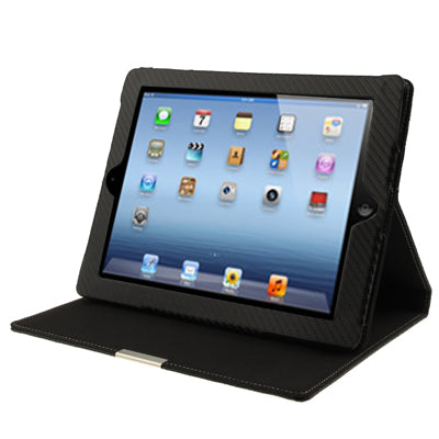 Checkered Style Leather Case with Holder for iPad 4 / New iPad (iPad 3) / iPad 2 (Black)