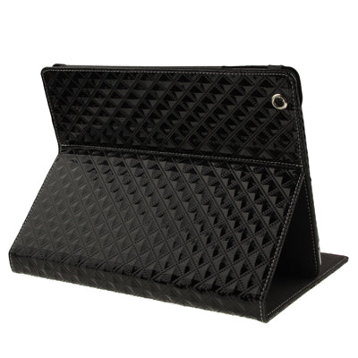 Checkered Style Leather Case with Holder for iPad 4 / New iPad (iPad 3) / iPad 2 (Black)