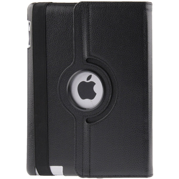 360 Degree Rotatable Litchi Texture Leather Case with Sleep / Wake-up function & Holder for New iPad (iPad 3) / iPad 2