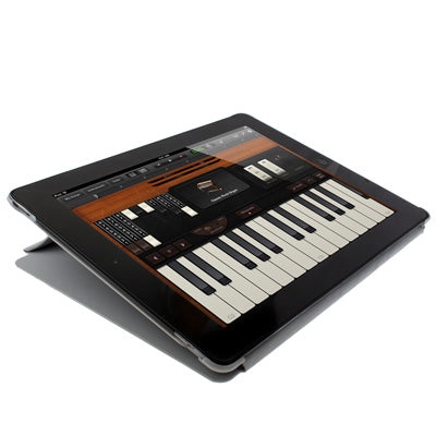 High Quality Flip Leather Case with Plastic Back Shell for New iPad (iPad 3), Grey