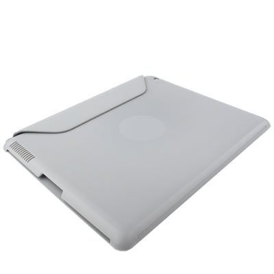 High Quality Flip Leather Case with Plastic Back Shell for New iPad (iPad 3), Grey