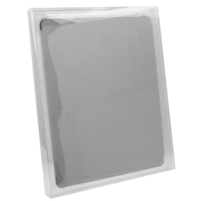 High Quality Flip Leather Case with Plastic Back Shell for New iPad (iPad 3), Grey