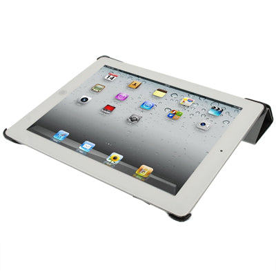 4-fold Double-sided Ball Texture Smart Cover with Holder for iPad 4 / New iPad (iPad 3) / iPad 2, Black