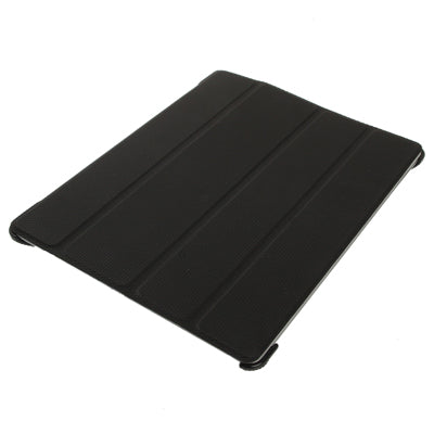 4-fold Double-sided Ball Texture Smart Cover with Holder for iPad 4 / New iPad (iPad 3) / iPad 2, Black