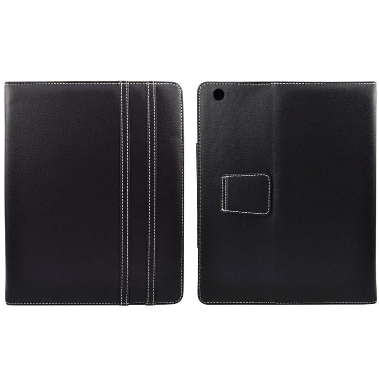 Litchi Texture Leather Case with 3-angle Viewing Holder for iPad 4 / New iPad (iPad 3) / iPad 2 (Black)