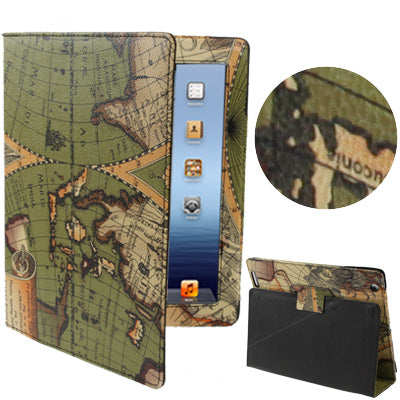 Map Leather Case for New iPad (iPad 3)