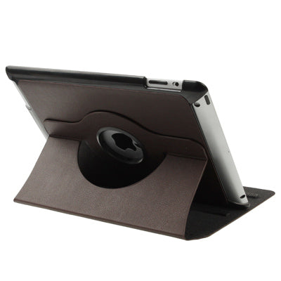 360 Degree Rotatable Ultra Slim Leather Case with Sleep / Wake-up & Holder Function for New iPad (iPad 3), Brown