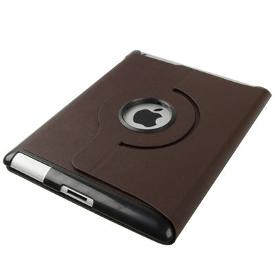 360 Degree Rotatable Ultra Slim Leather Case with Sleep / Wake-up & Holder Function for New iPad (iPad 3), Brown