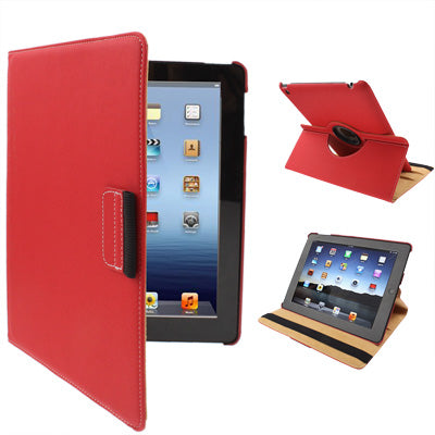 360 Degree Rotatable Leather Case with Holder for iPad 4, New iPad / iPad 3