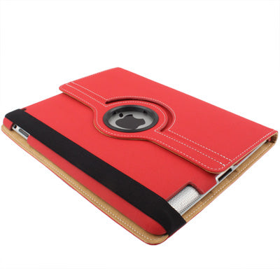 360 Degree Rotatable Leather Case with Holder for iPad 4, New iPad / iPad 3