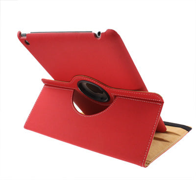360 Degree Rotatable Leather Case with Holder for iPad 4, New iPad / iPad 3