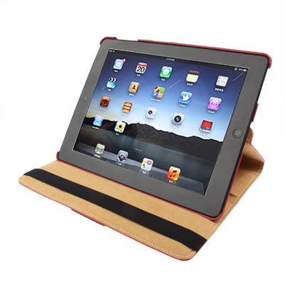 360 Degree Rotatable Leather Case with Holder for iPad 4, New iPad / iPad 3