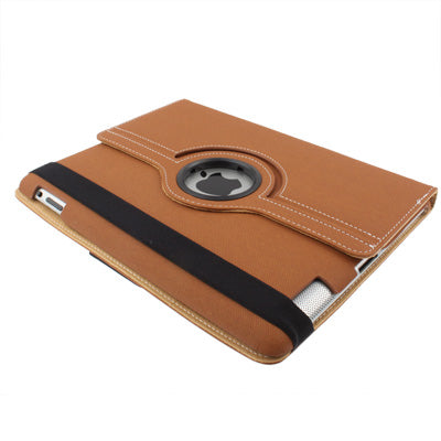 360 Degree Rotatable Leather Case with Holder for iPad 4, New iPad / iPad 3