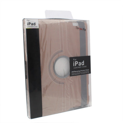 360 Degree Rotatable Leather Case with Holder for iPad 4, New iPad / iPad 3