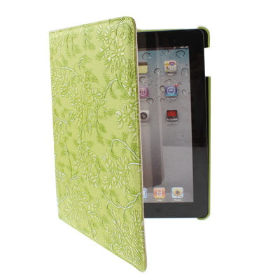 Luxury Embossing Flower Design 360 Degree Rotatable Sleep / Wake-up Function Leather Case with Holder for iPad 4 / New iPad (iPad 3) / iPad 2