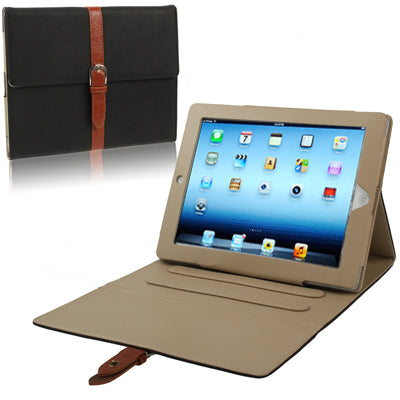 Leather Case / Bag with Third Gear Holder & Buckle and Sleep / Wake-up Function for iPad 4 / New iPad (iPad 3) / iPad 2