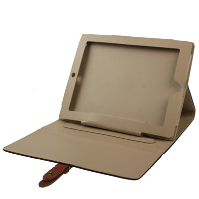 Leather Case / Bag with Third Gear Holder & Buckle and Sleep / Wake-up Function for iPad 4 / New iPad (iPad 3) / iPad 2