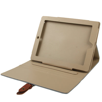 Leather Case / Bag with Third Gear Holder & Buckle and Sleep / Wake-up Function for iPad 4 / New iPad (iPad 3) / iPad 2