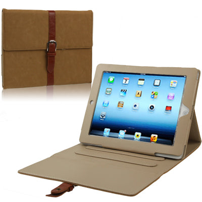 Leather Case / Bag with Third Gear Holder & Buckle and Sleep / Wake-up Function for iPad 4 / New iPad (iPad 3) / iPad 2