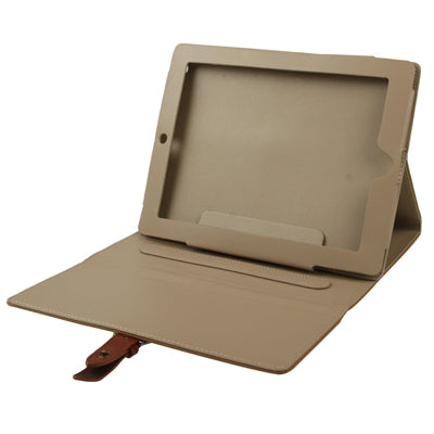 Leather Case / Bag with Third Gear Holder & Buckle and Sleep / Wake-up Function for iPad 4 / New iPad (iPad 3) / iPad 2