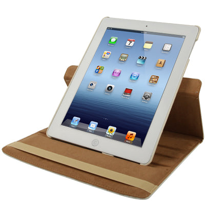 360 Degree Rotatable Cute Leather Case with Sleep / Wake-up & Three Stalls Adjustment for iPad 4 / New iPad (iPad 3) / iPad 2 (White)