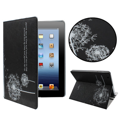 Dandelion Design Leather Case with Sleep / Wake-up & Holder Function for iPad 4 / New iPad (iPad 3) / iPad 2